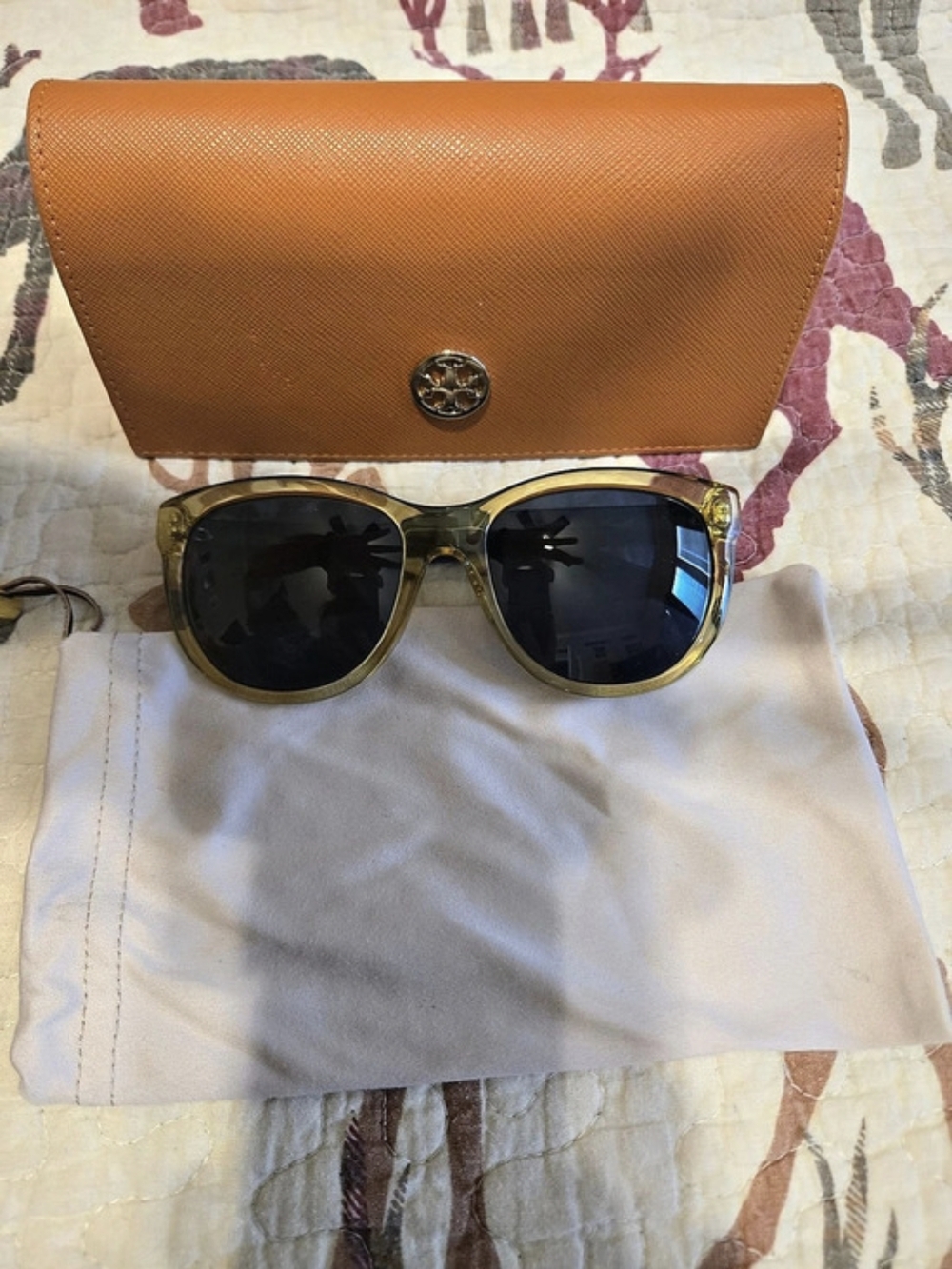 Tory Burch Blue & Gold Sunglasses